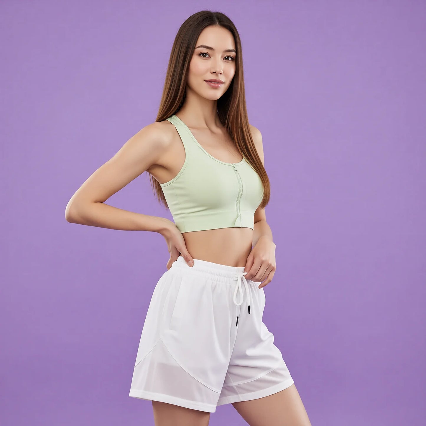 Summer Quick Dry False Two-Piece Loose Active Shorts
