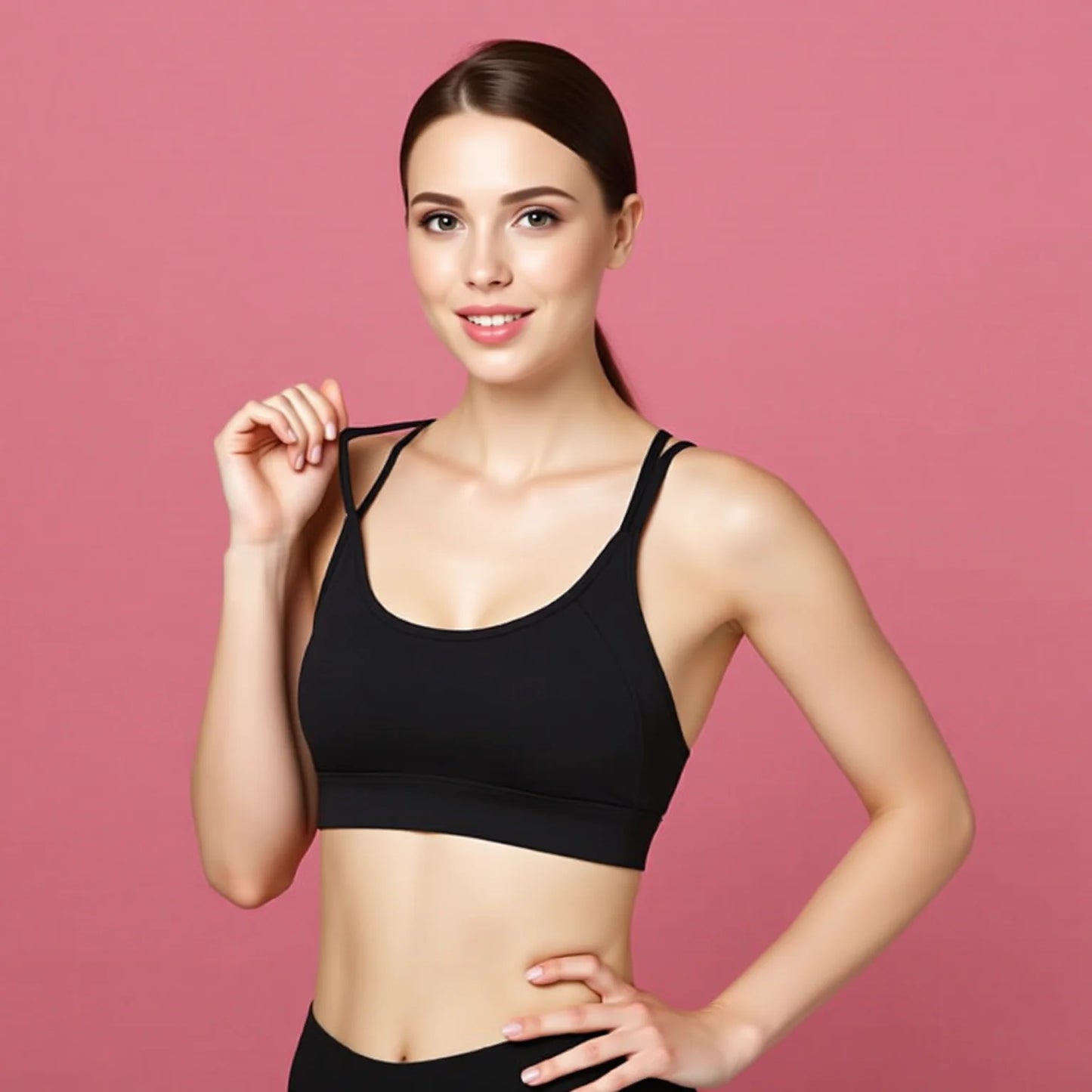 Breathable One-Piece Sports Bra with Rear Support