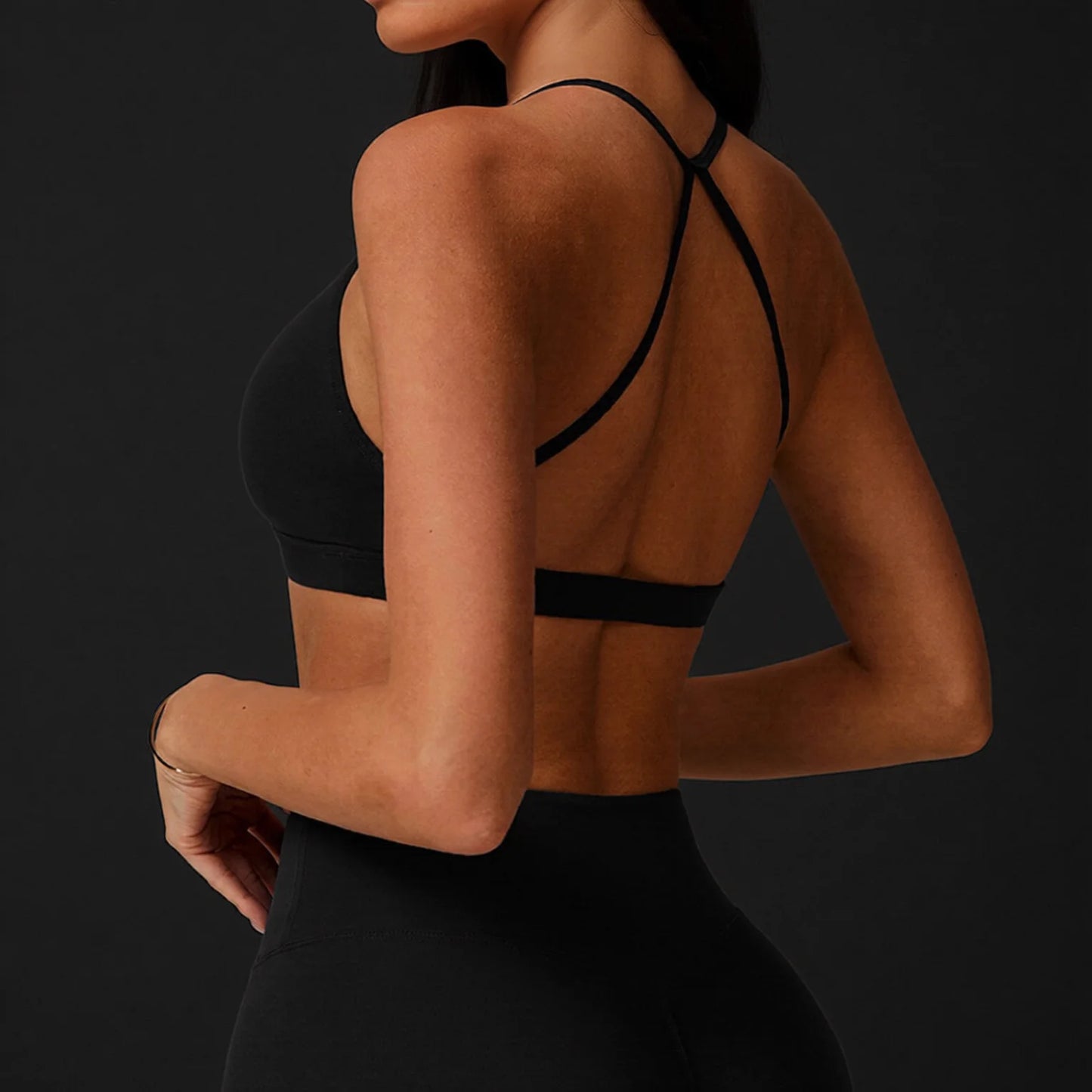 V-Neck Crossback Sports Bra - Mesh Ultra-Soft & Quick-Dry Yoga Bra