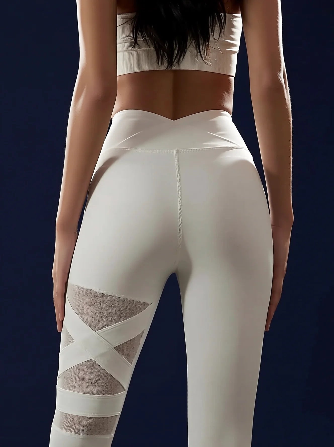 High Waisted V-Waist Mesh Butt Lift Yoga Leggings