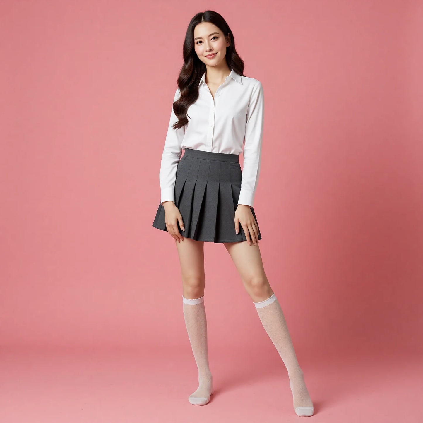 Sheer Knee High Socks with Lace Trim - Thin Summer Fashion Stockings
