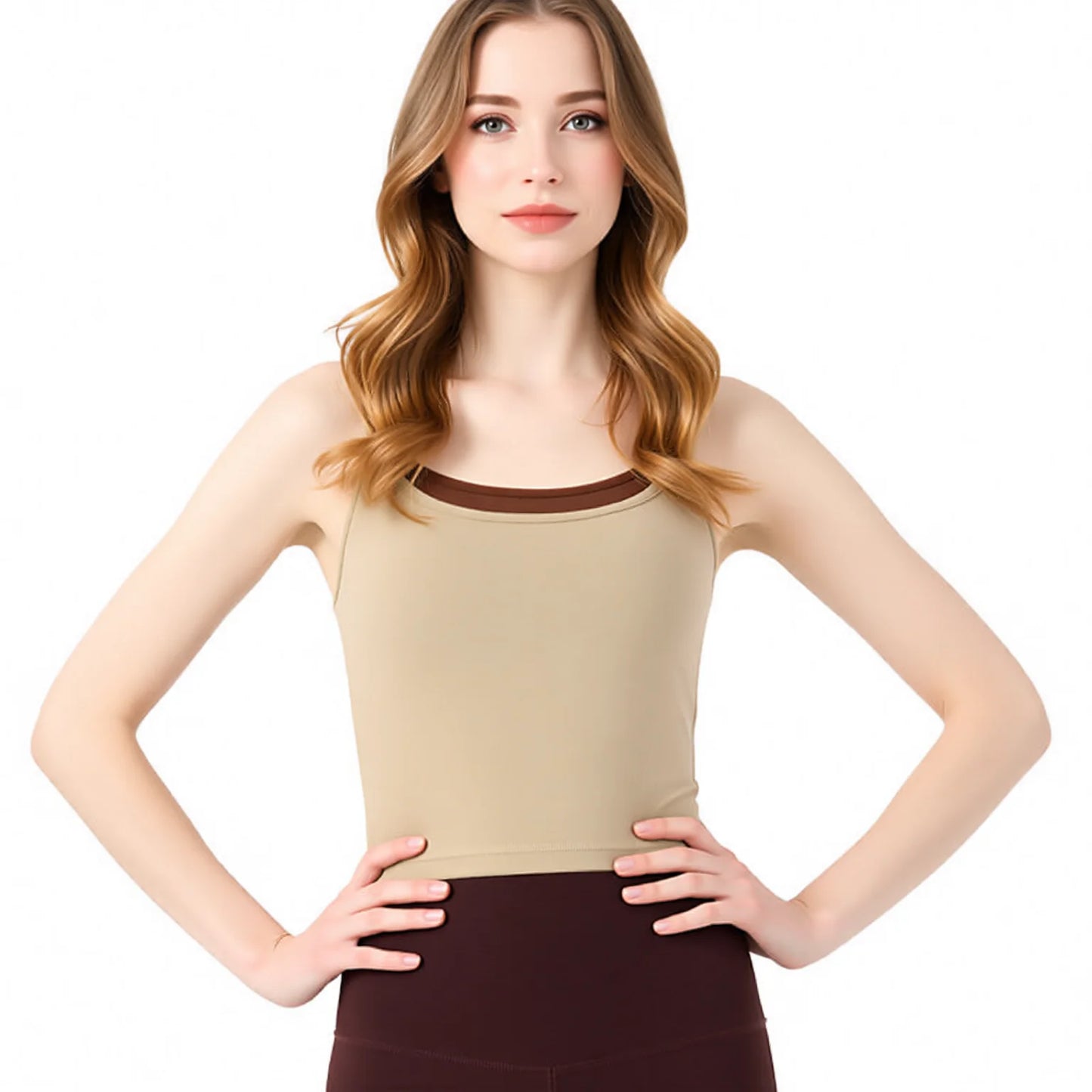 Butterfly Strappy Yoga Camisole with Fixed Bra Pads