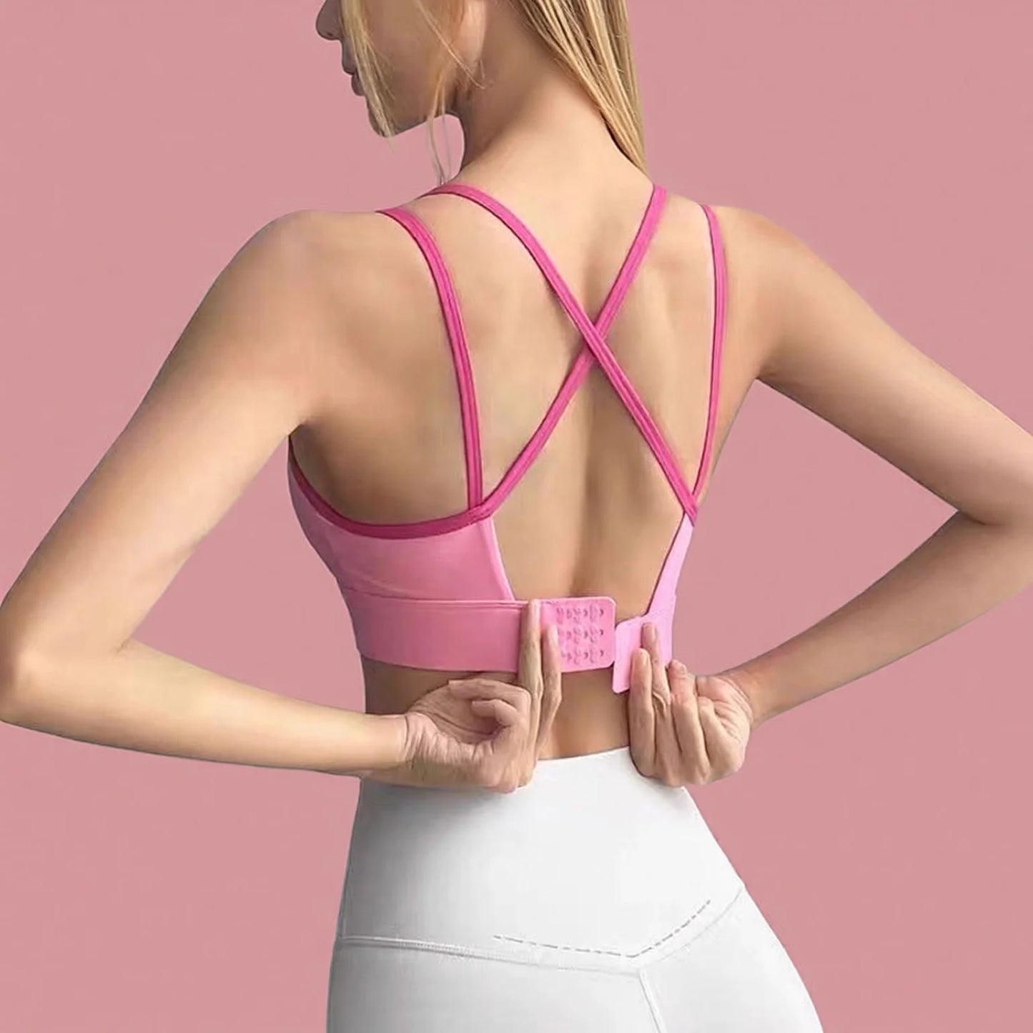 Criss-Cross Back Sports Bra for Running & Yoga