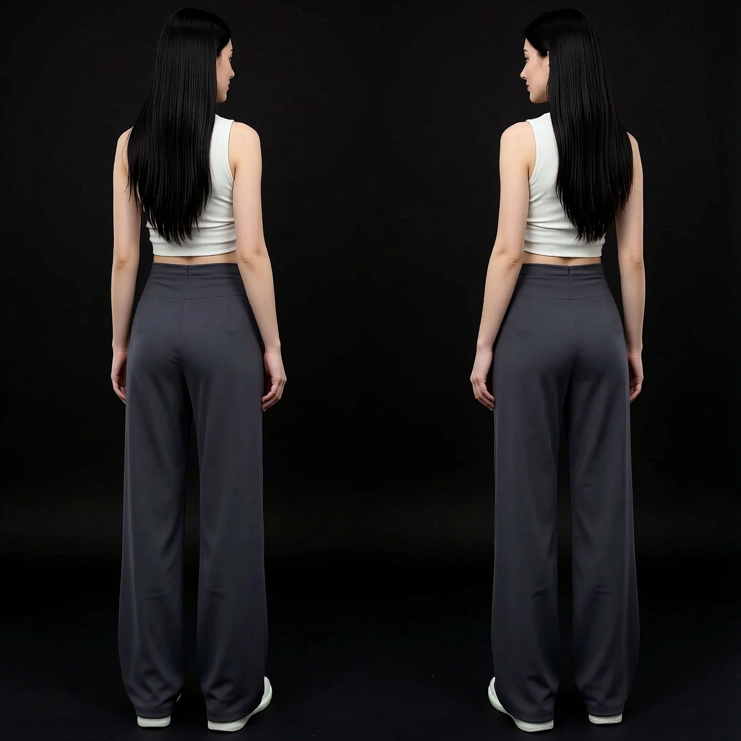 High-waisted drawstring wide leg lounge pants