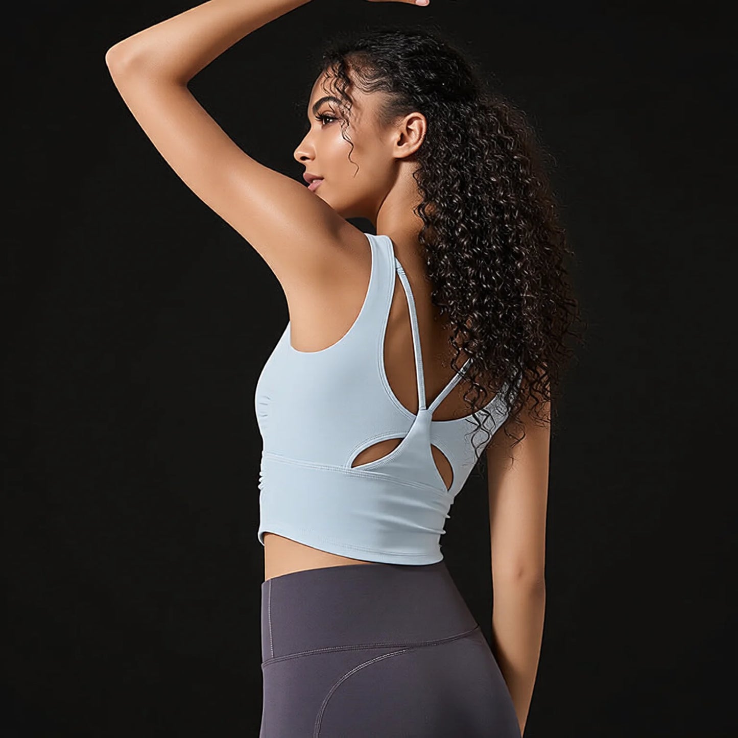 Breathable High-Elastic Yoga Camisole Fixed Cup Sports Bra
