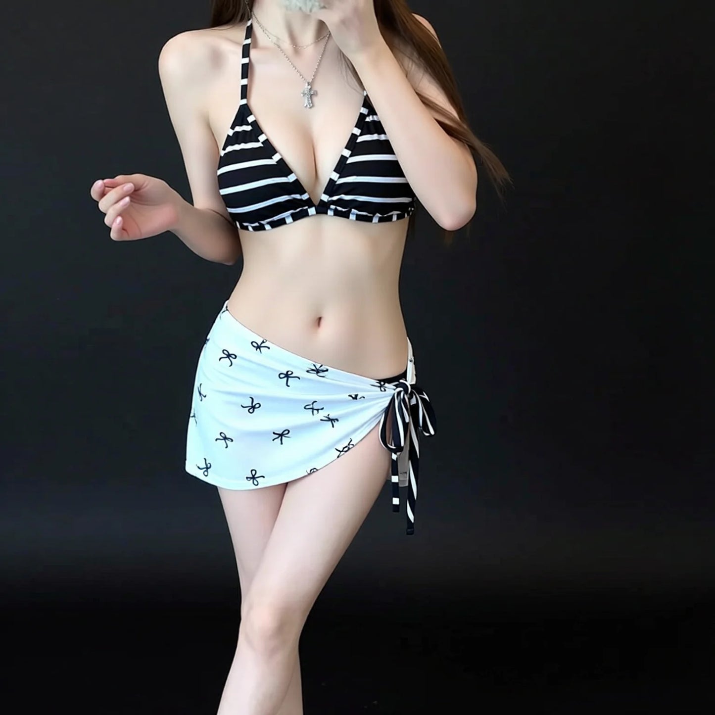 Bikini Set with Tie-Skirt Cover-Up