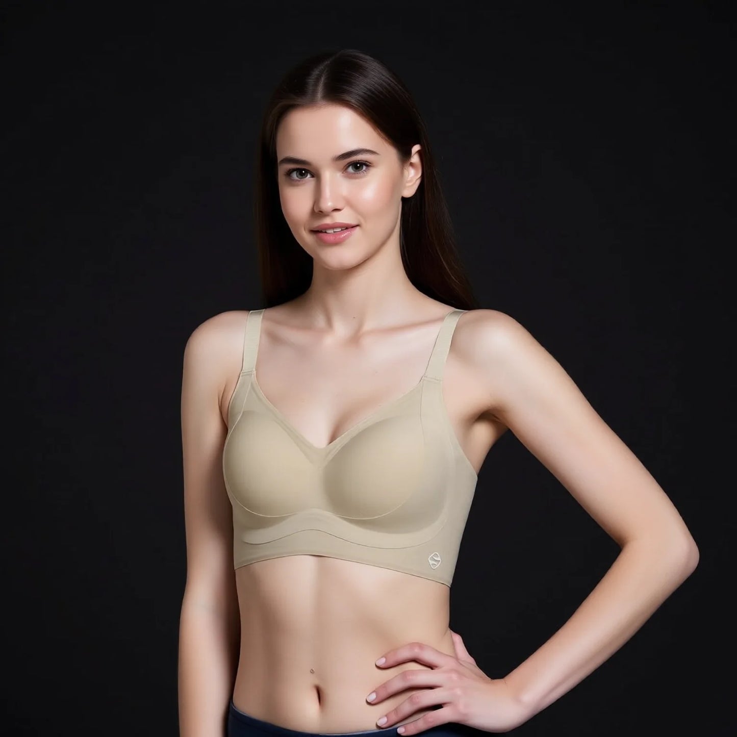 Frameless Jelly Cup Bra with Side Gather Support