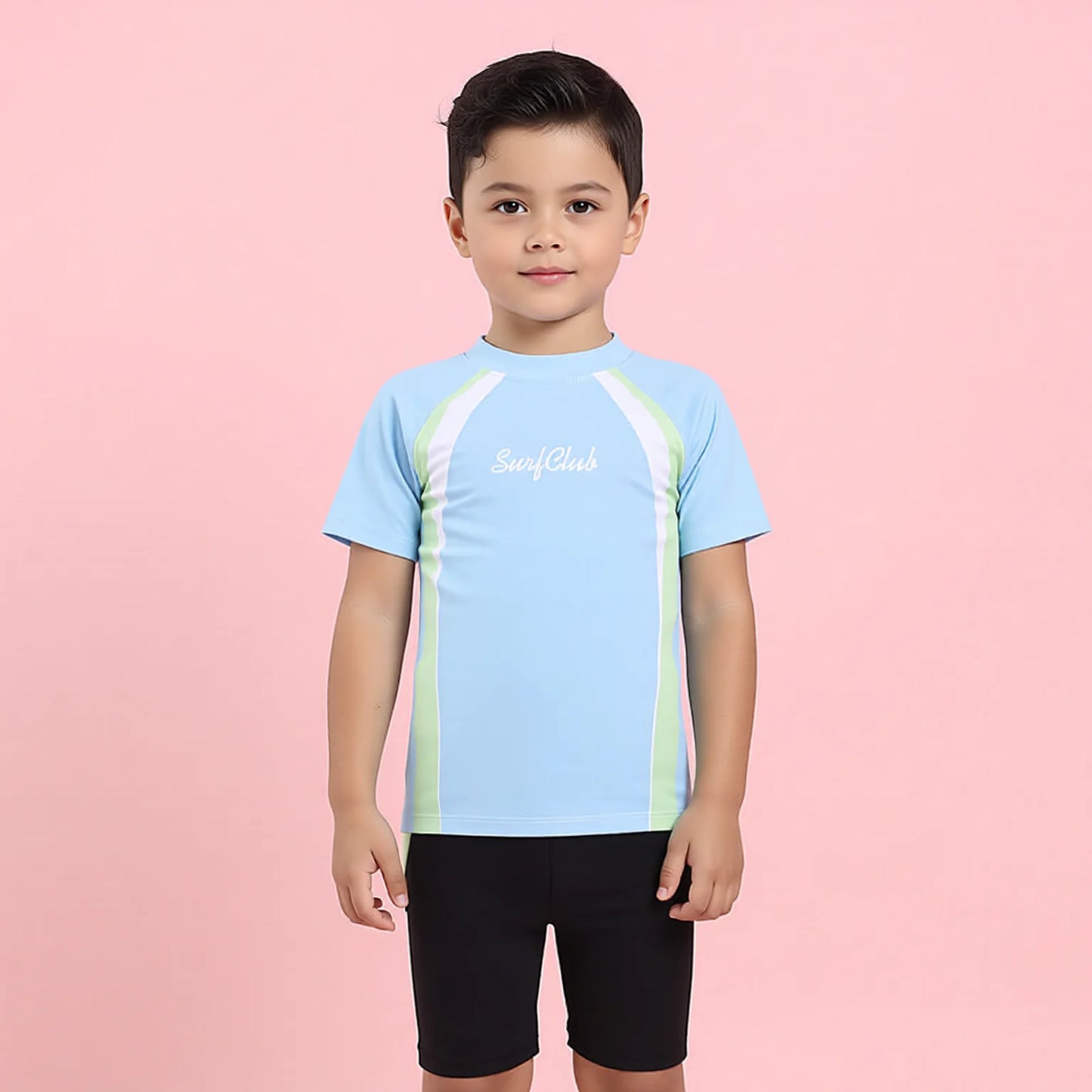 Boys Quick-Dry Rash Guard Swimwear with Sun Protection