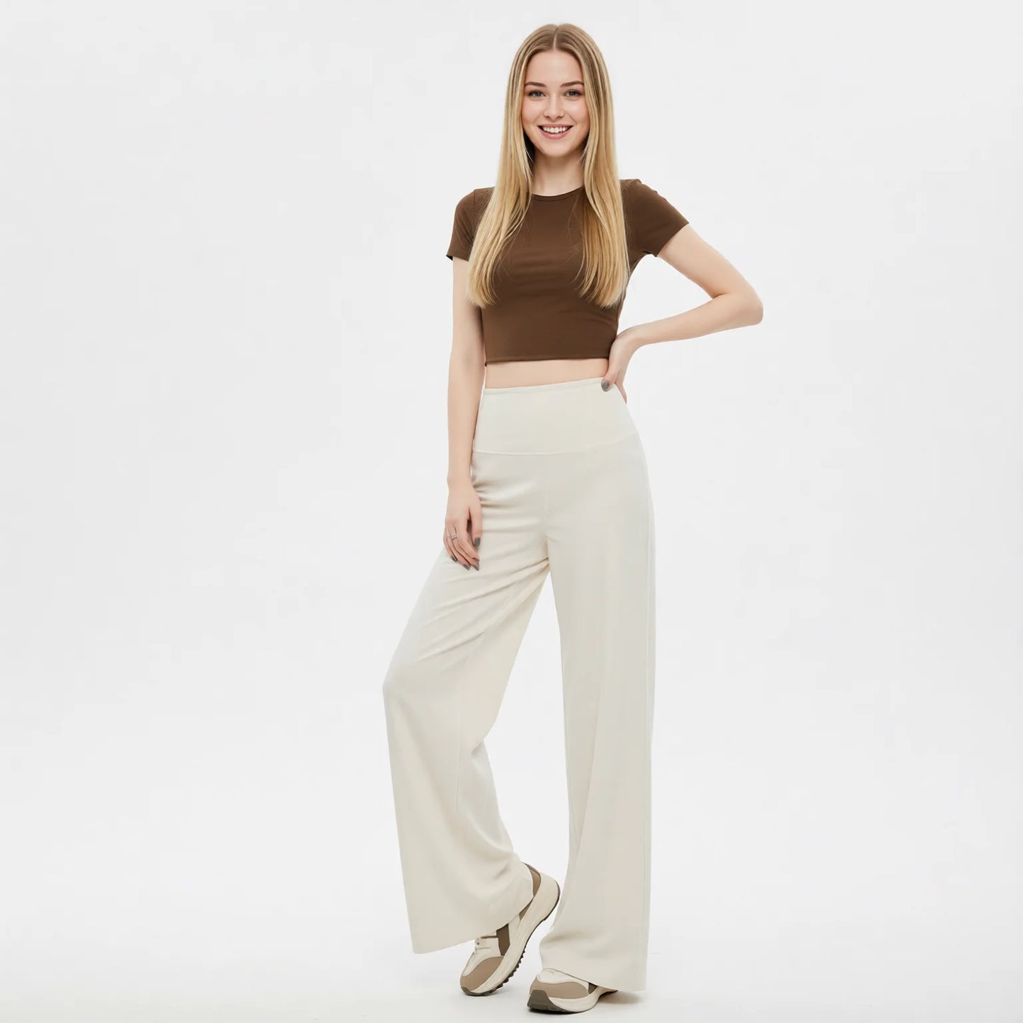 High-Waisted Loose Fit Yoga Pants - Breathable Summer Fitness Trousers