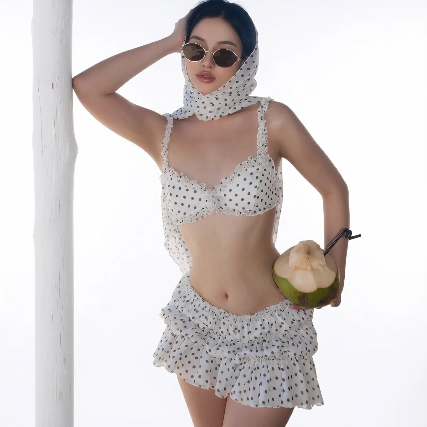 Retro Polka Dot Lingerie Set