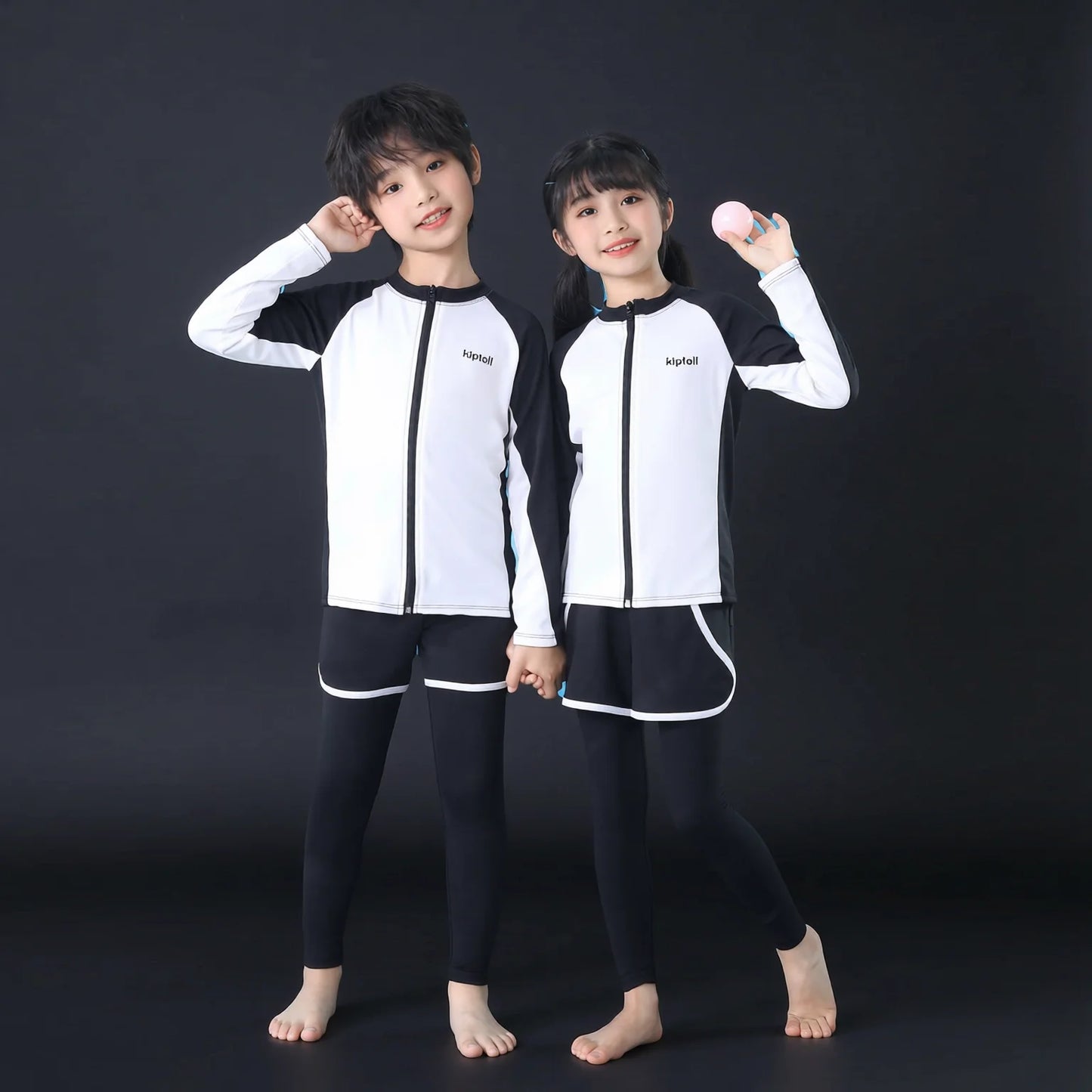 Kids UPF50+ Rash Guard Long Sleeve Long Pants Family Swimwear