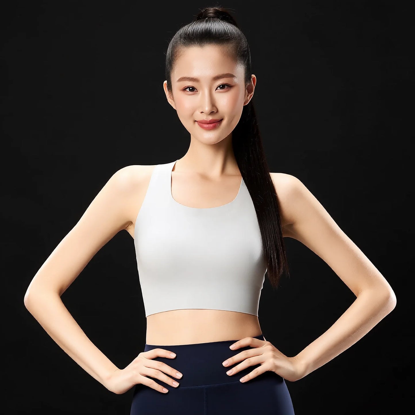 Invisible Seamless Cami Yoga Bra - Breathable Wide Hem Sports Bra