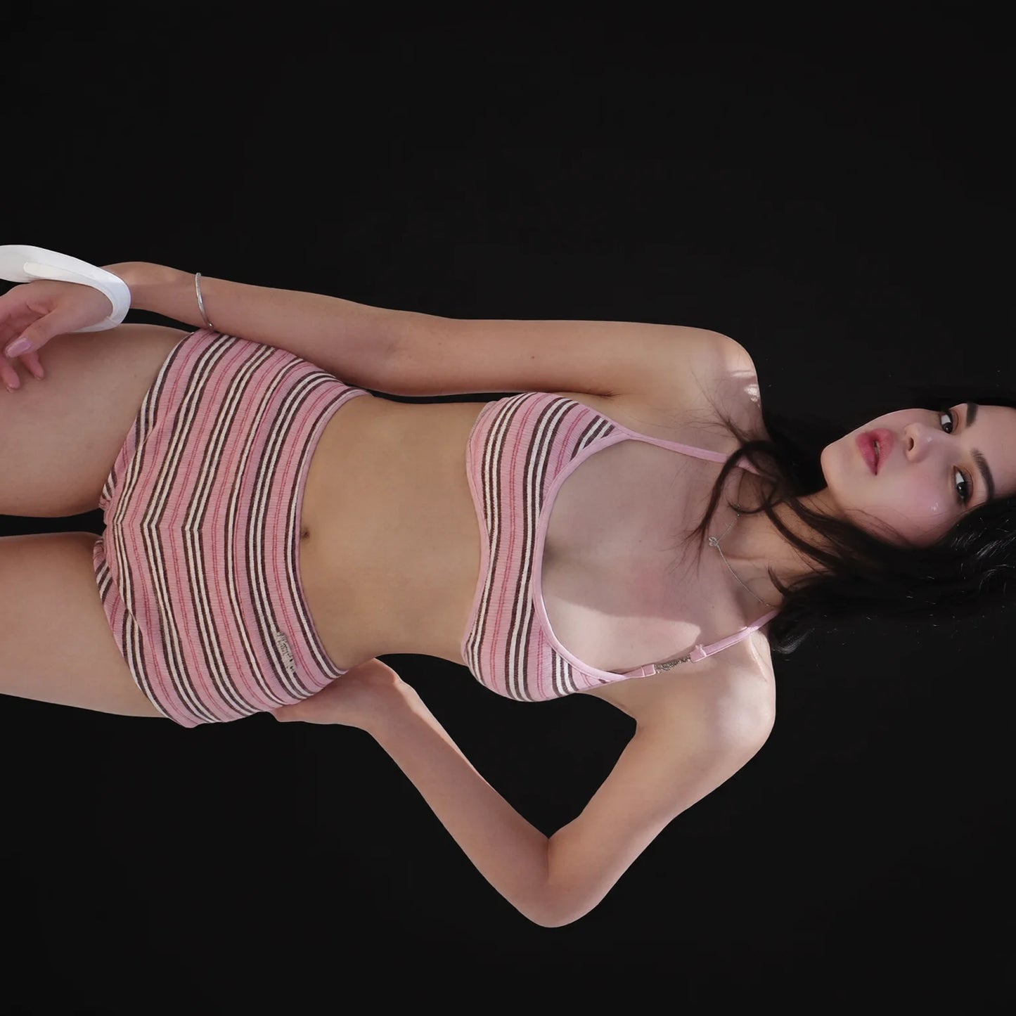 Retro Striped Bikini Set - Slim Fit Tankini & Shorts