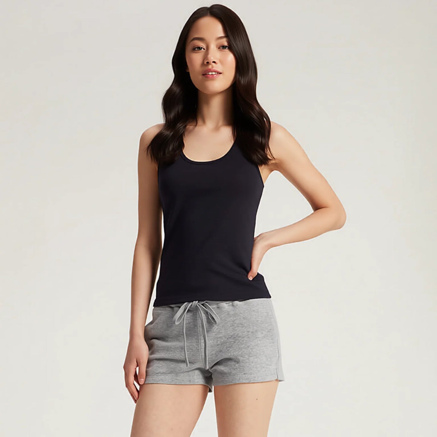 low rise drawstring shorts, cotton lounge shorts, summer active shorts