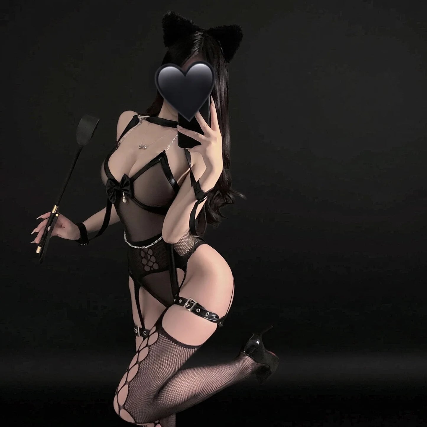 net lace garter belt sheer bodysuit with mesh stockings seductive bondage
