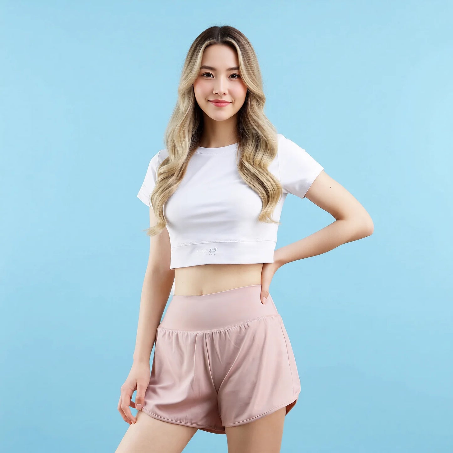 High-Waisted Anti-See-Through Sports Shorts for Women - Fake Two-Piece Running Yoga Shorts