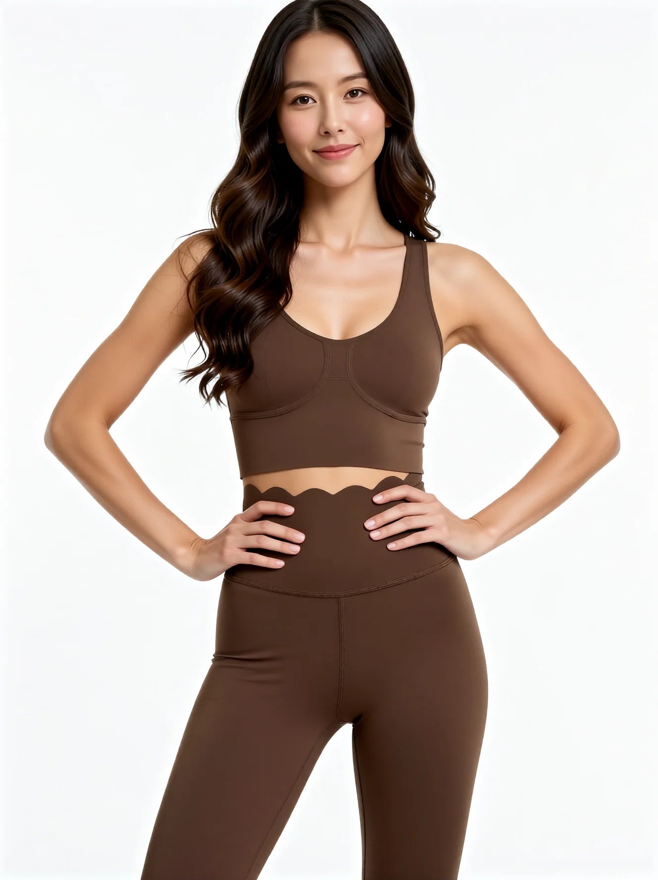 High Waisted Seamless Yoga Leggings with Floral Waistband