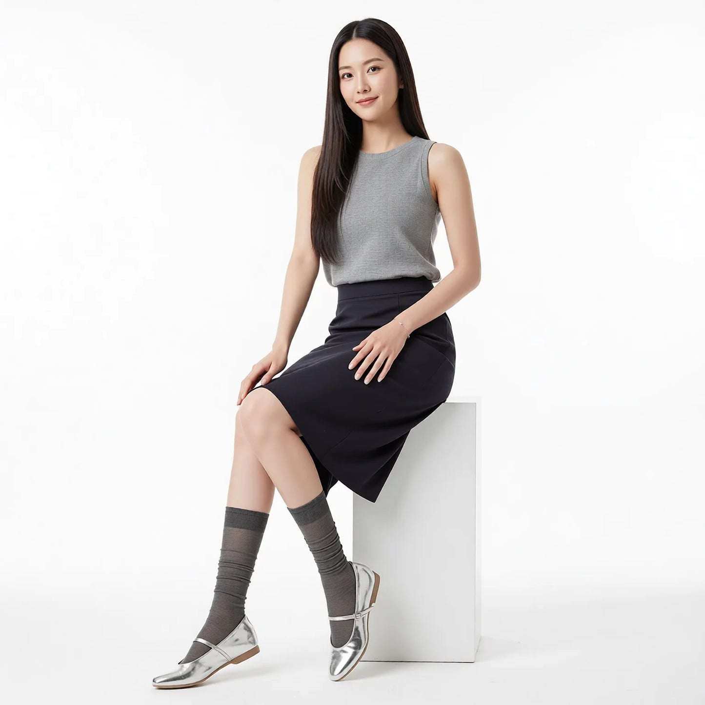 Women's Slouchy Knee High Socks Ballet Style Summer Thin Legwear
