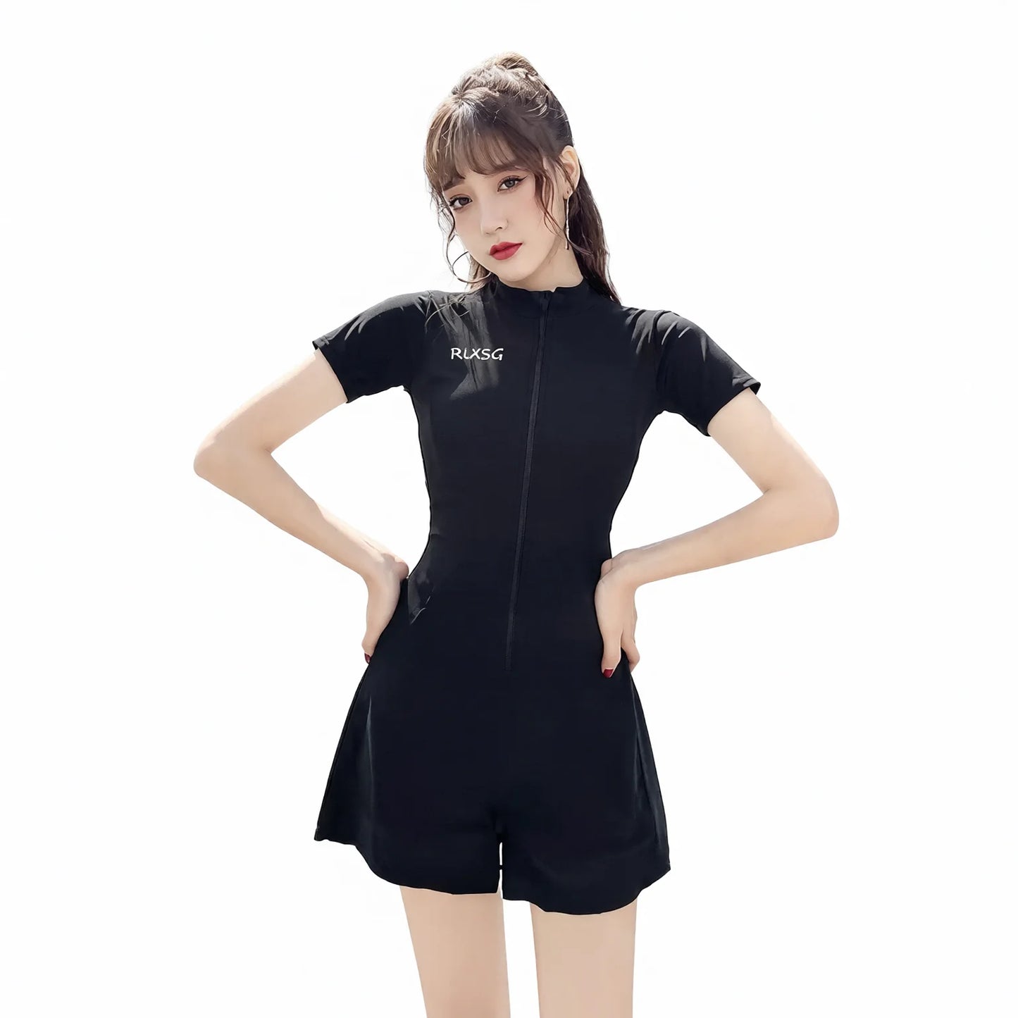 Conservative Short Sleeve Swim Dress for Beach