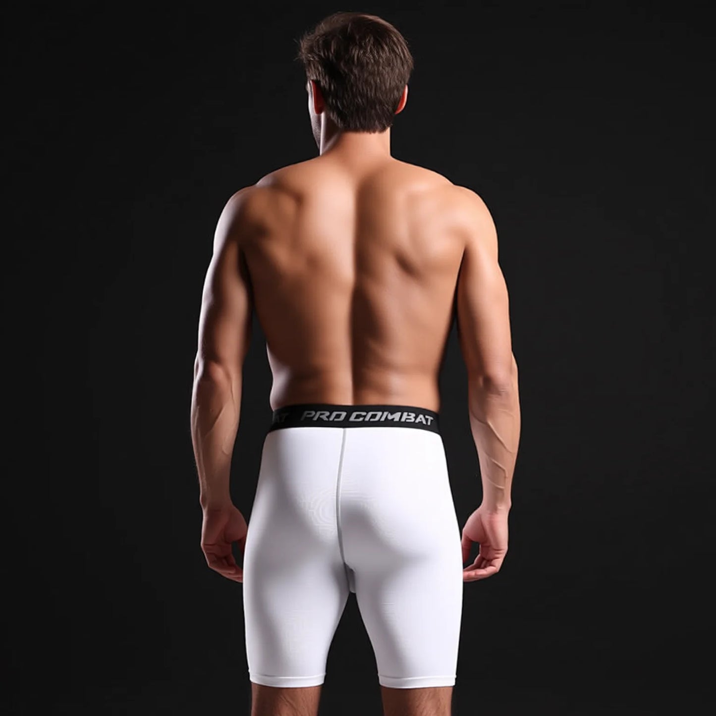 Matte Black High-Waisted Compression Shorts - Quick Dry Athletic Fit
