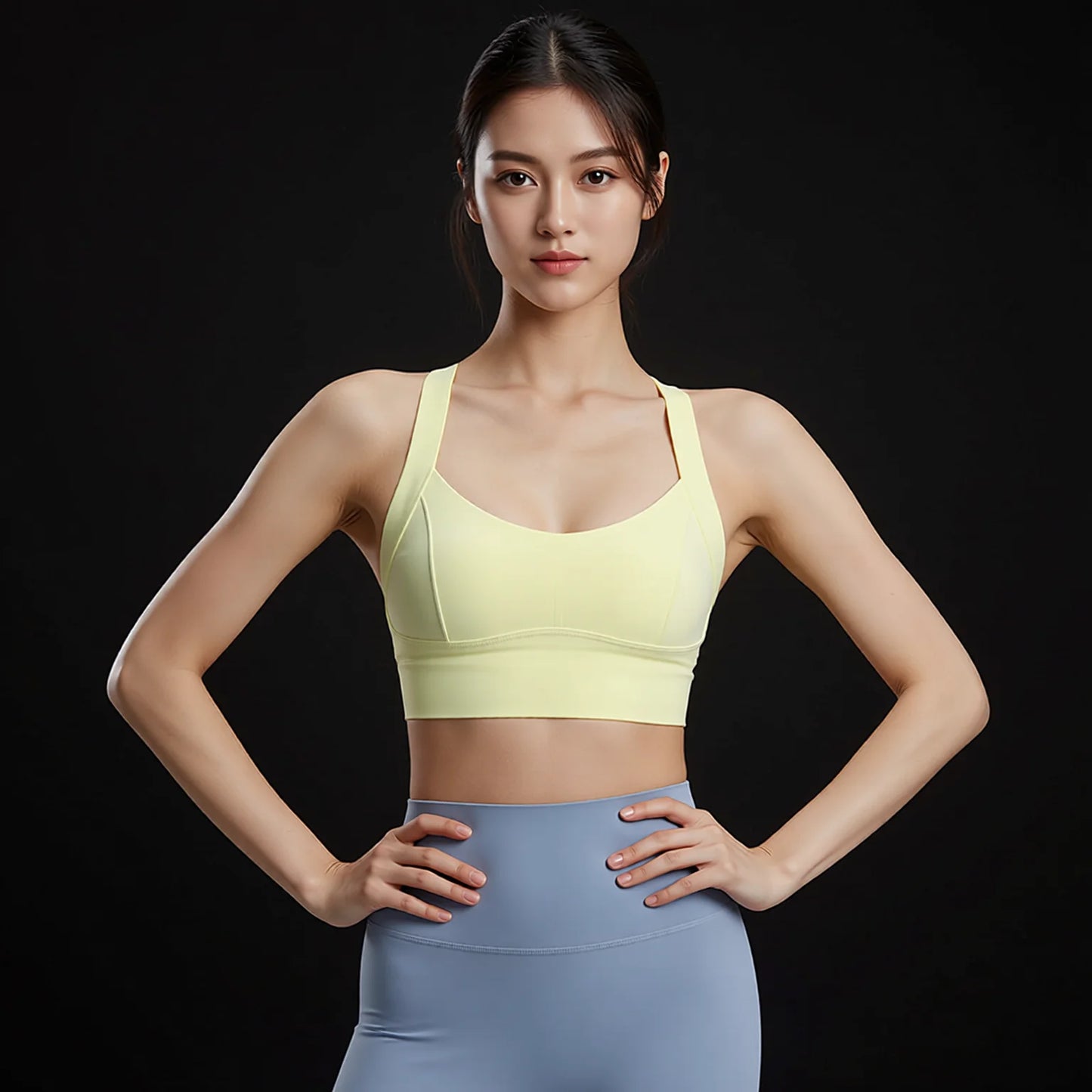 Crisscross Back Sports Bra - Shockproof Support Bra for Yoga & Gym