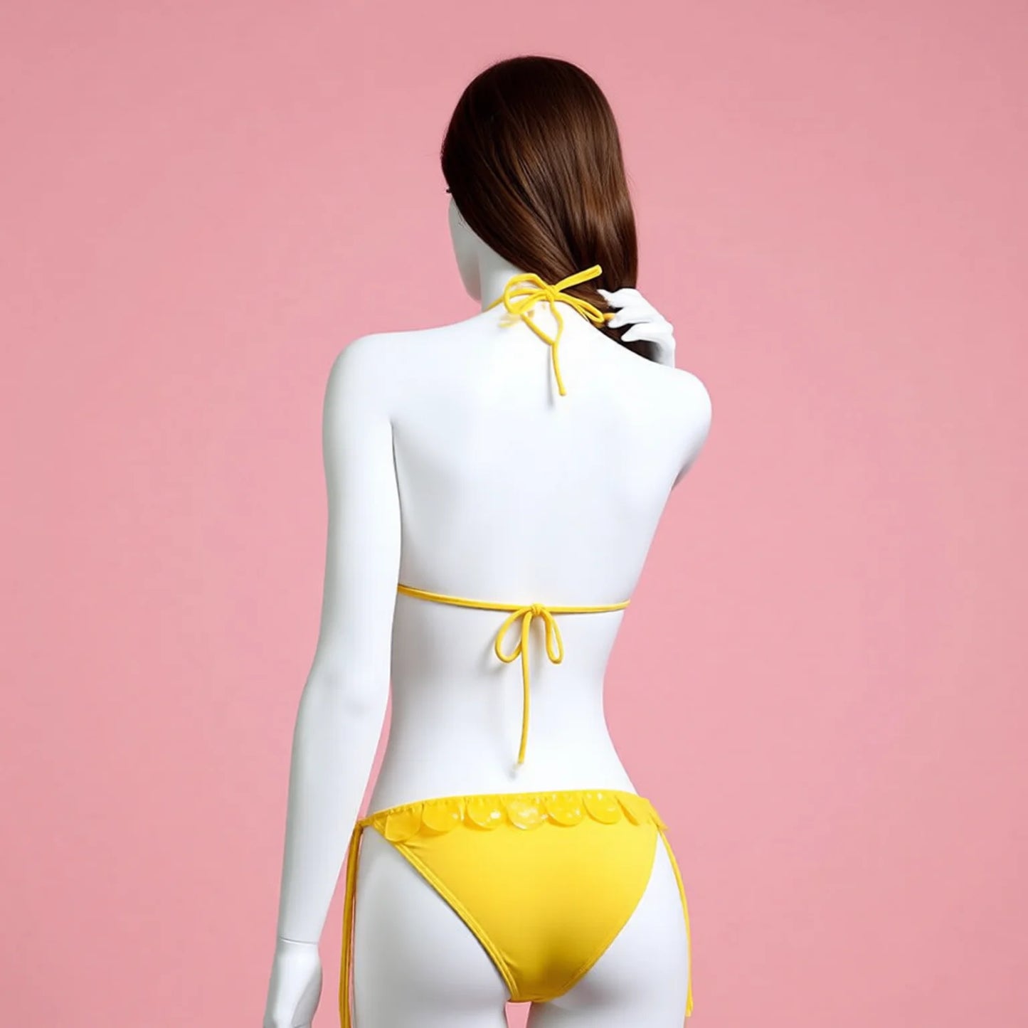 Floral Lace Bikini with Ties, 3-Piece Set