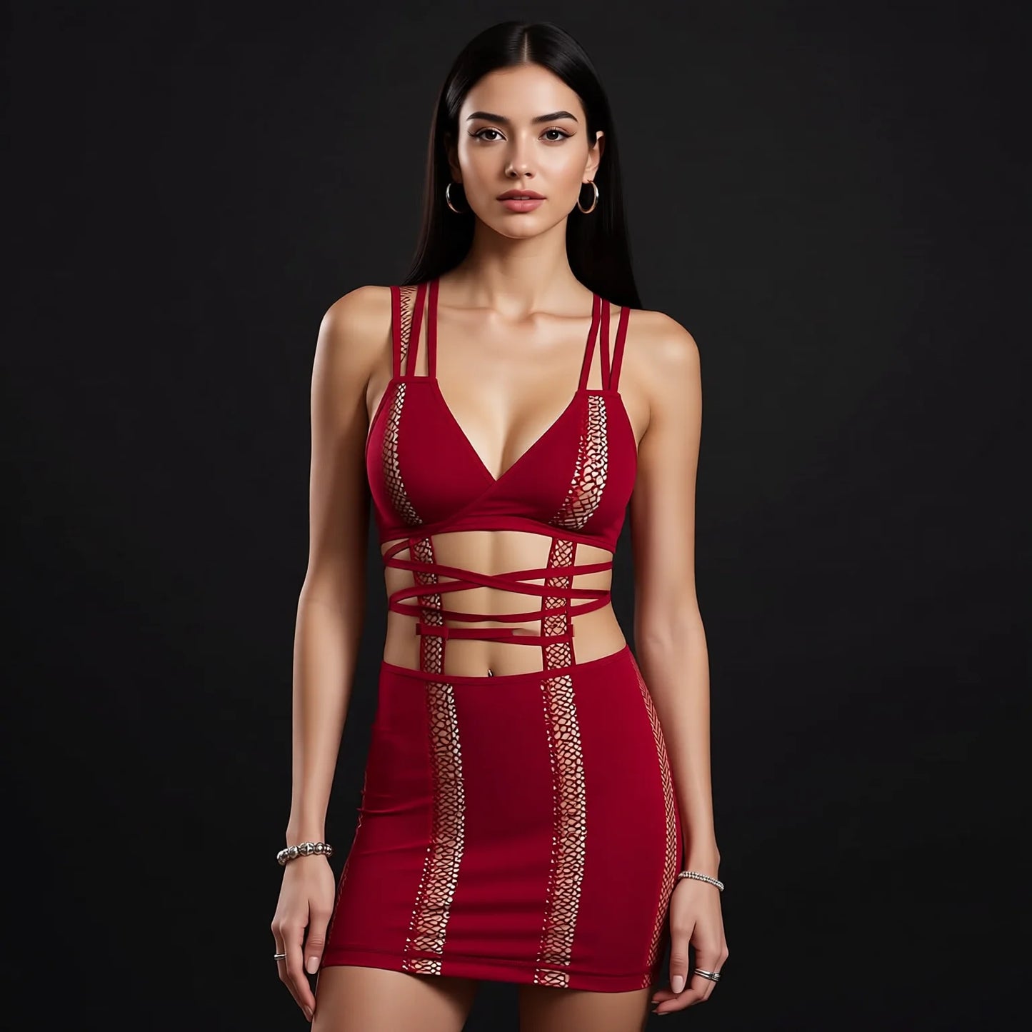 Strappy Bra & Mini Skirt Active Set - Naked Feel Yoga & Sports Wear