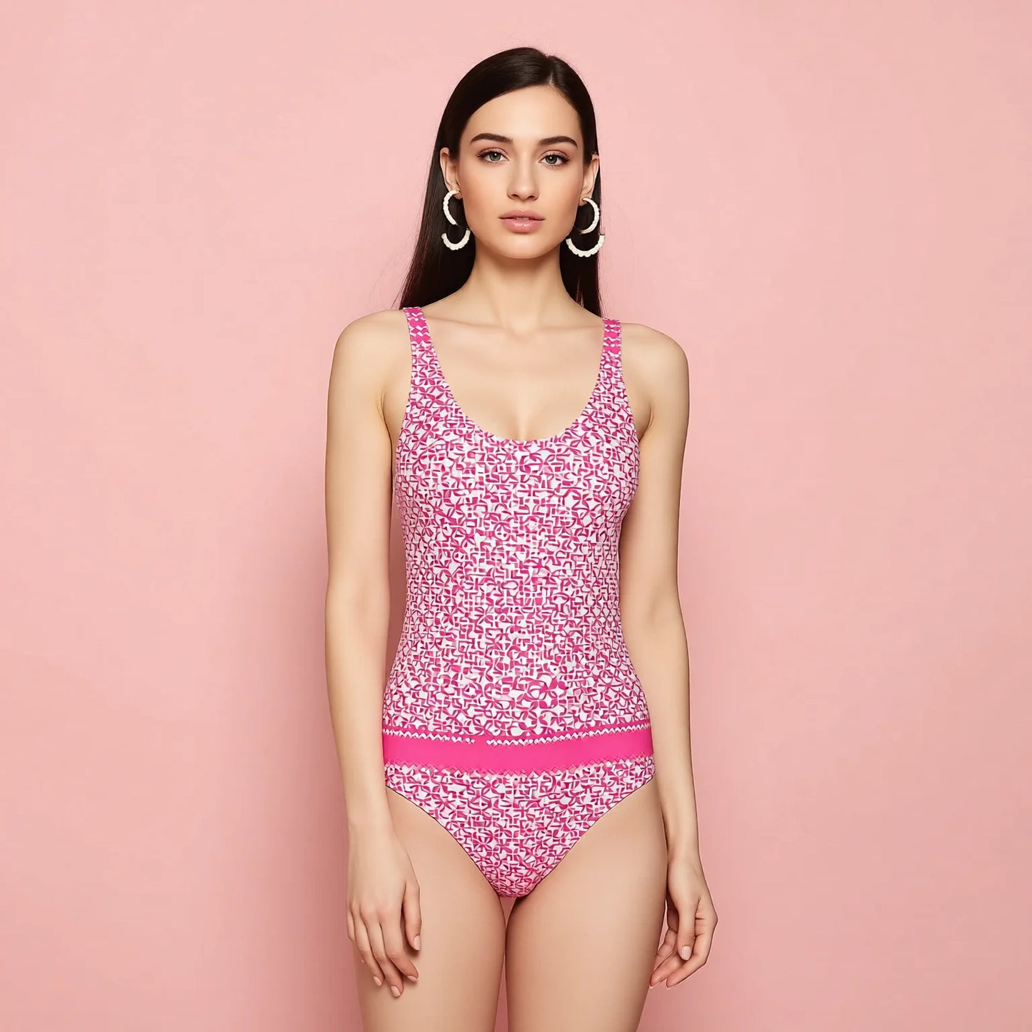 high-waist one-piece swimsuit - premium conservative swimwear