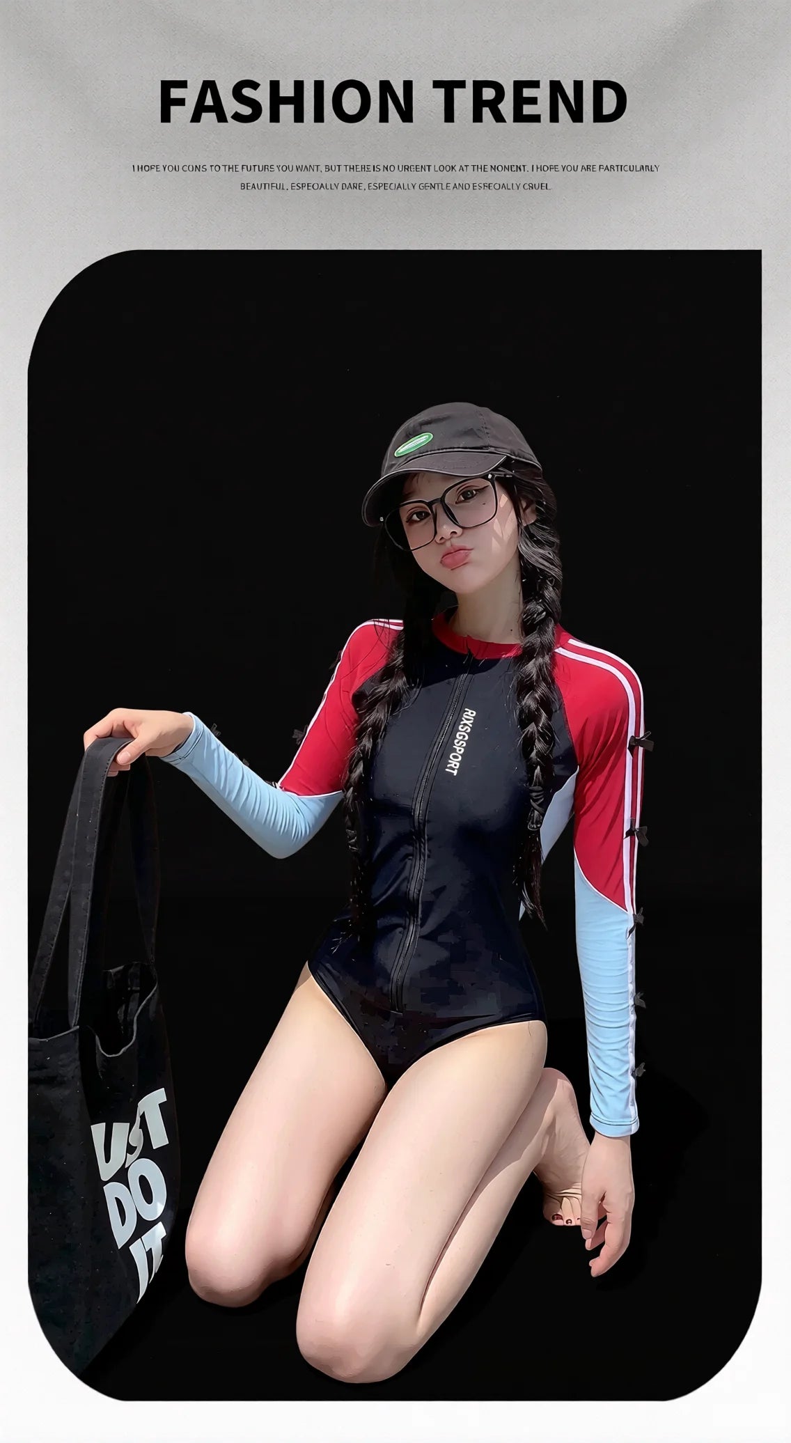 Conservative two-piece swimsuit - long-sleeve quick-dry UV swimwear