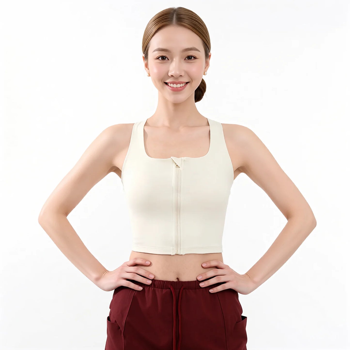 Crisscross Strappy High-Impact Sports Bra with Removable Padded Cups