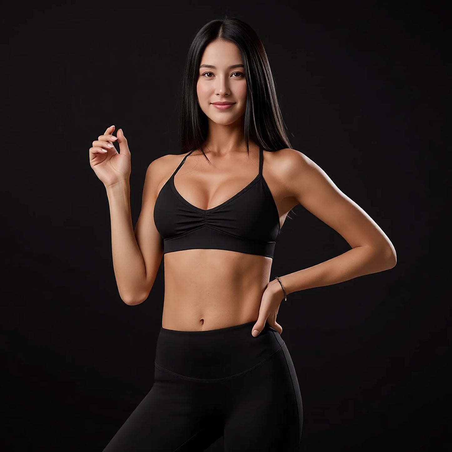 V-Neck Crossback Sports Bra - Mesh Ultra-Soft & Quick-Dry Yoga Bra