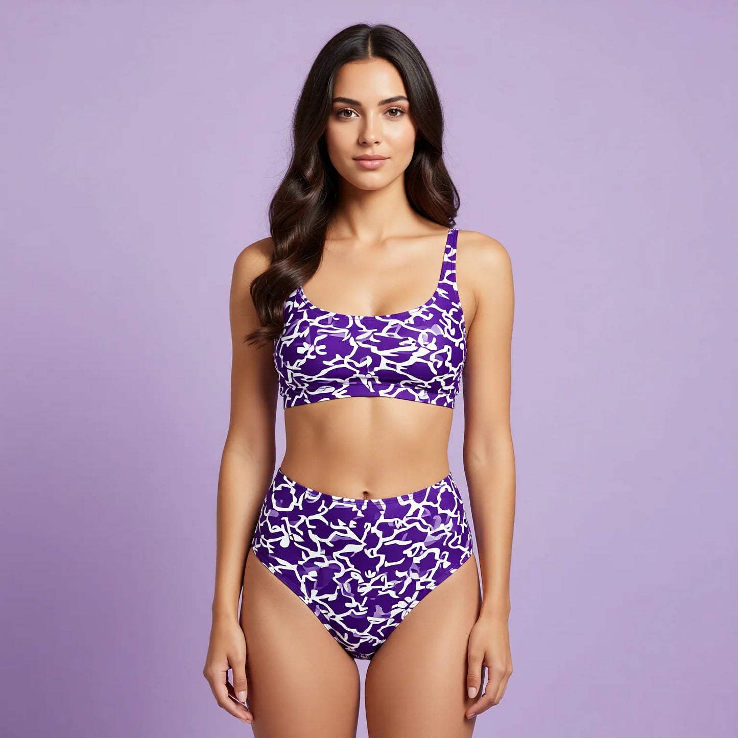 high-waisted one-piece swimsuit for women
