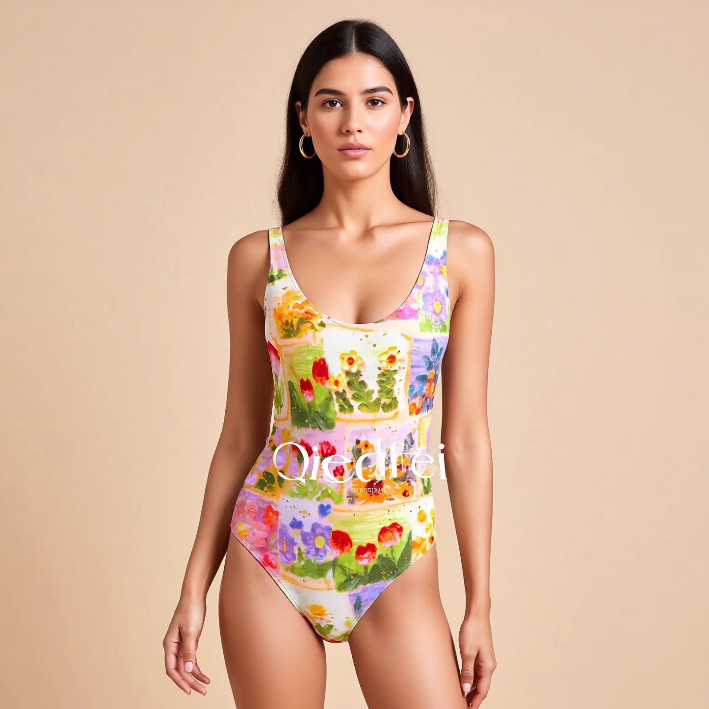 Floral Print One-Piece Swimwear