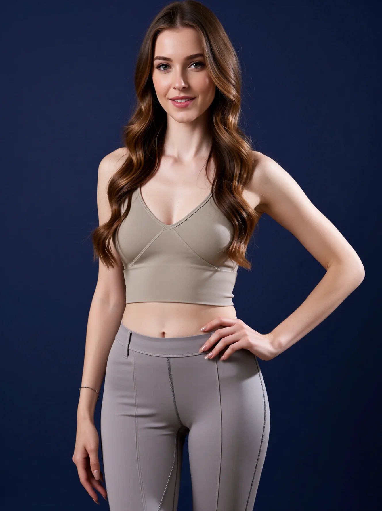 High Waisted Flared Yoga Pants with Pockets and Butt Lifting Seams
