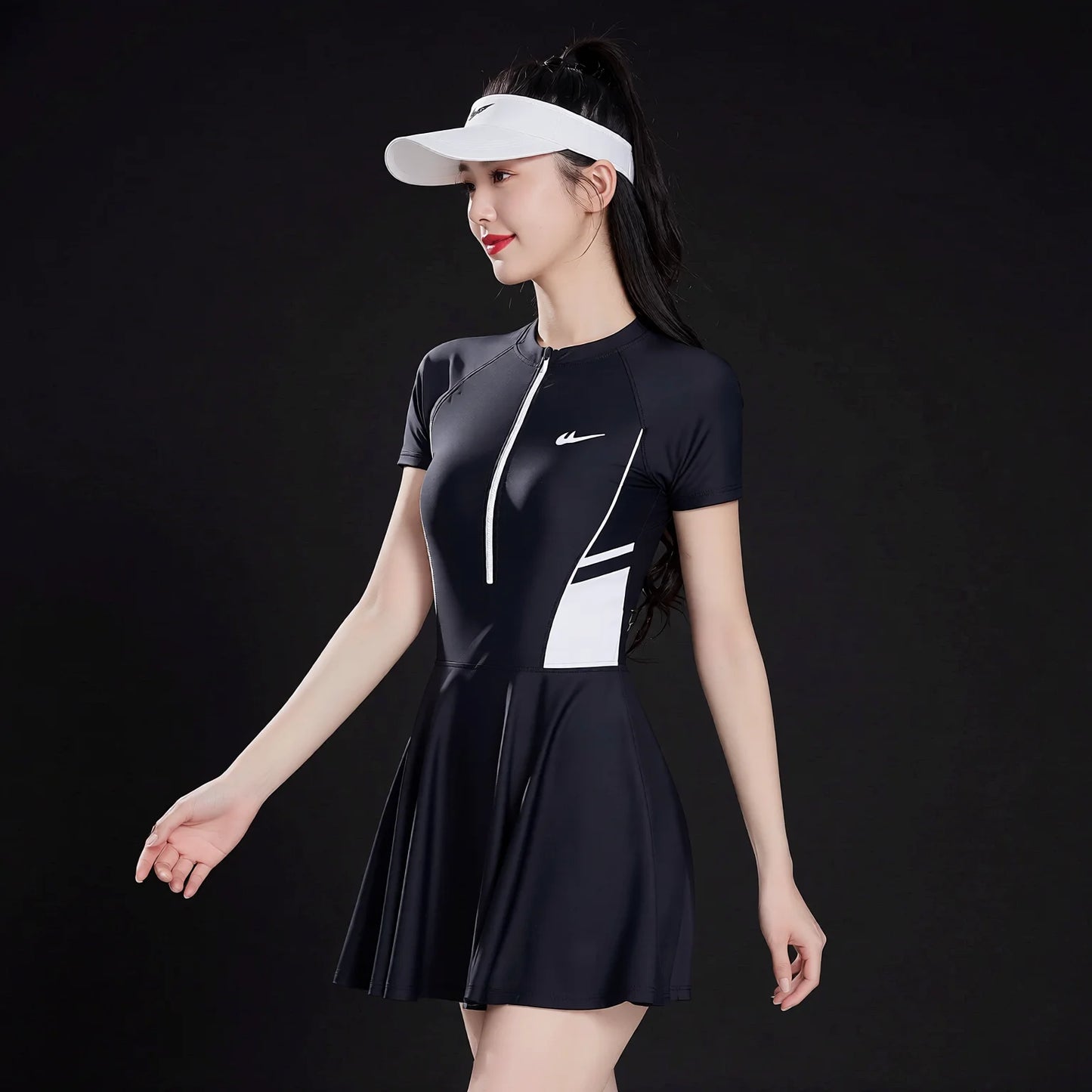 One-piece swim dress for women
