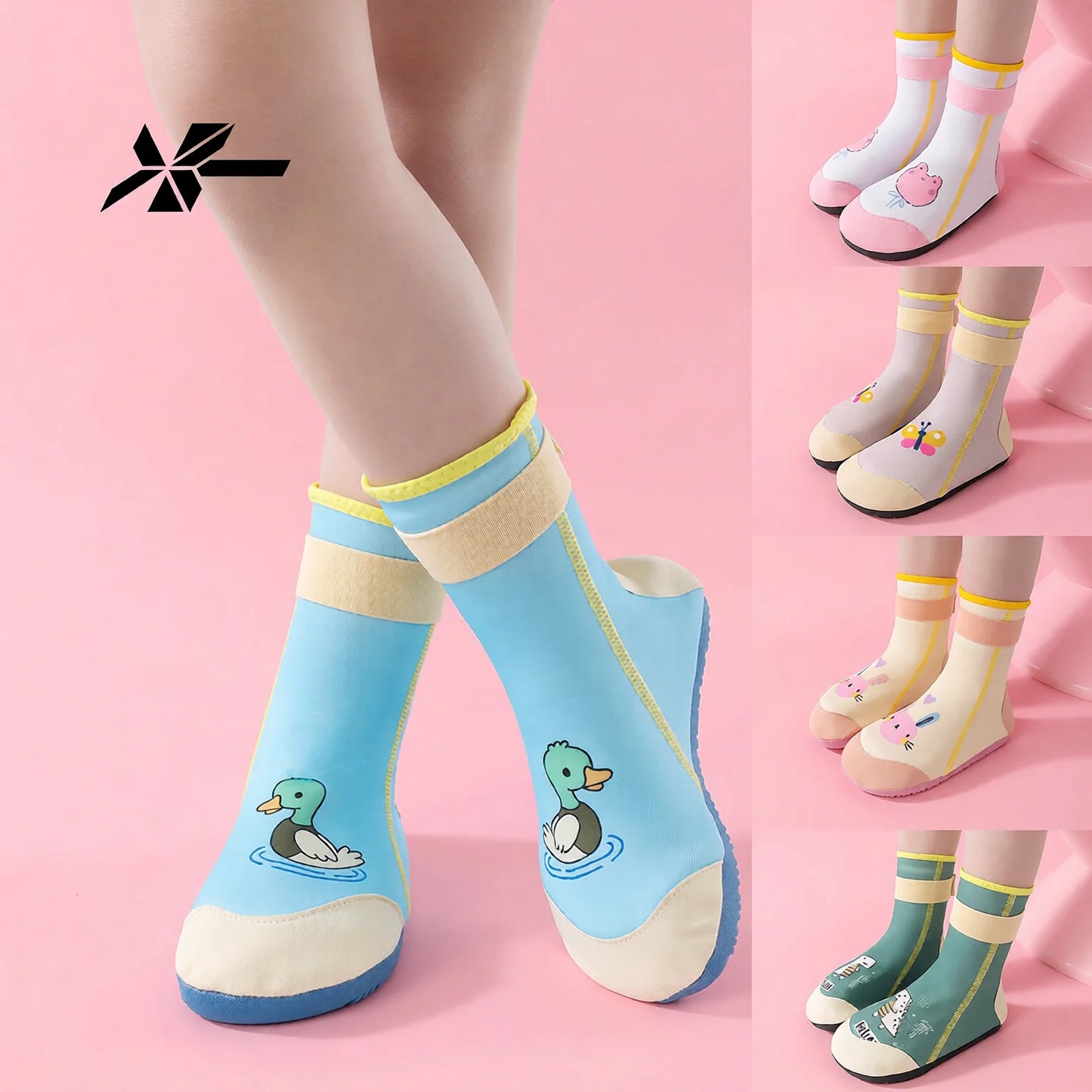 Quick-Dry Cartoon Sock Shoes for Kids Beach Hiking Swim Pool Foot Protection