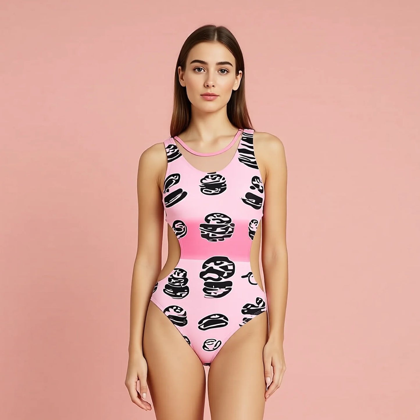 Professional High-Cut Swimsuit, Backless One-Piece, Comfortable Supportive Swimsuit