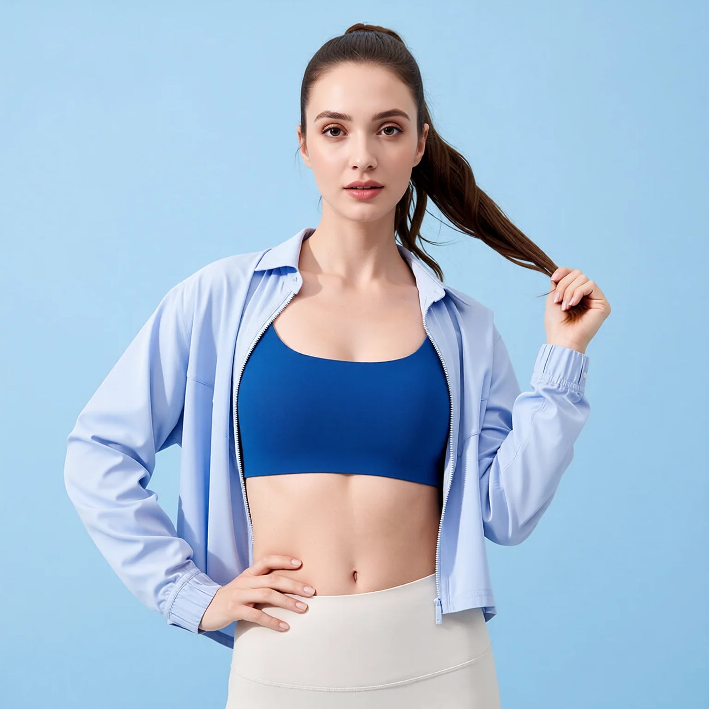 Fine-Shoulder Yoga Tank Top with Removable Chest Pads & U-Neck