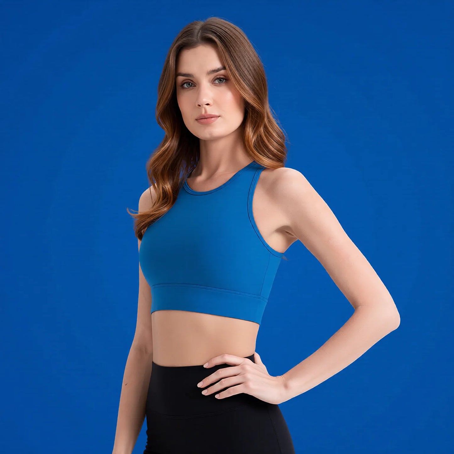 High-elastic yoga bra mid-high impact shockproof sports bra