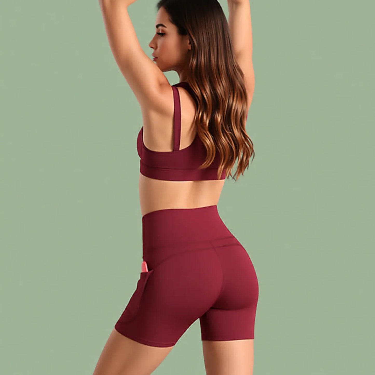 High-Waist Butt-Lifting Fitness Shorts with Side Pockets