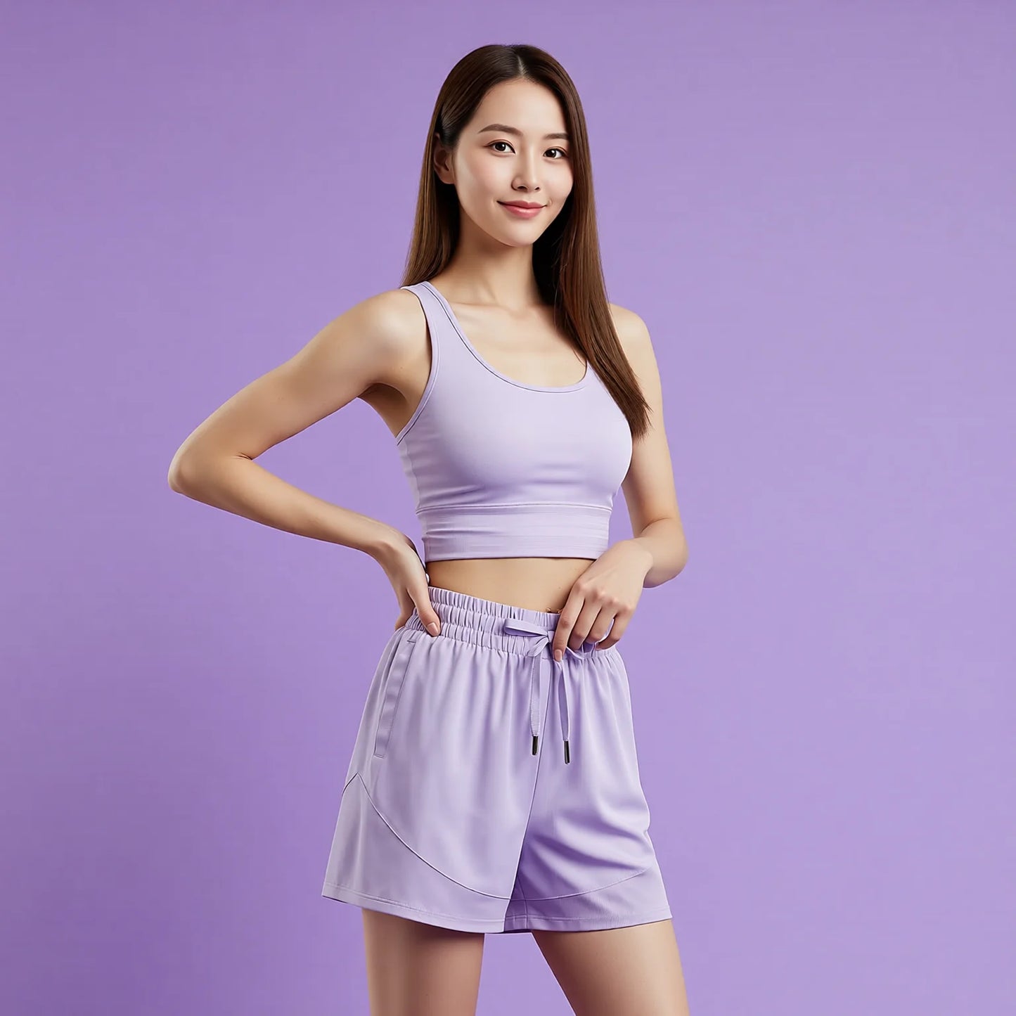 Summer Quick Dry False Two-Piece Loose Active Shorts