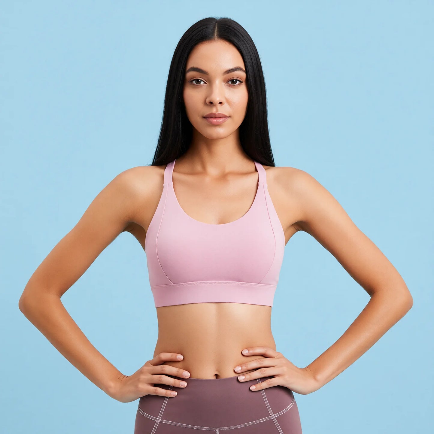 High-Impact Support Sports Bra with Anti-Shock Back Design, Moisture-Wicking and Lifted Bust