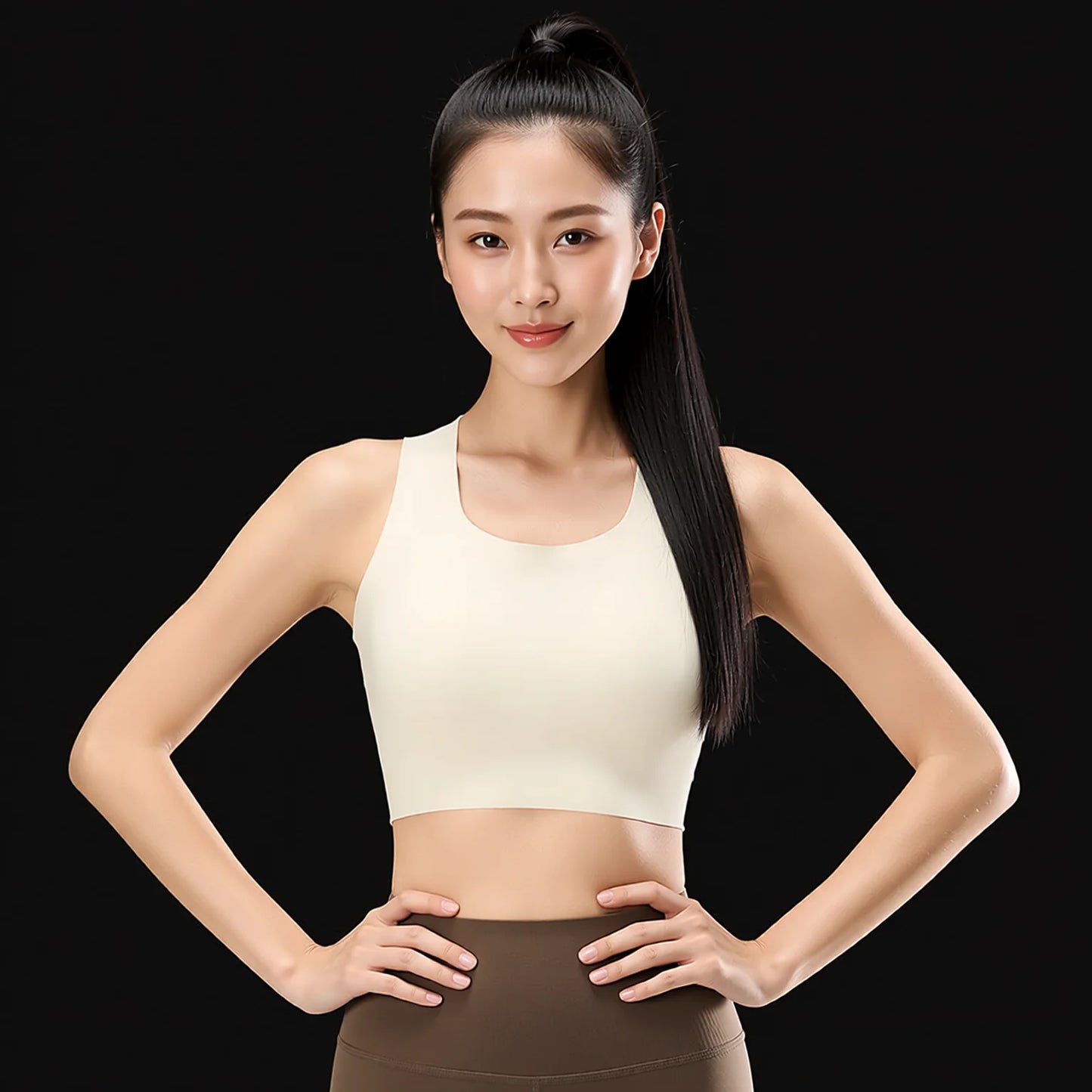 Invisible Seamless Cami Yoga Bra - Breathable Wide Hem Sports Bra