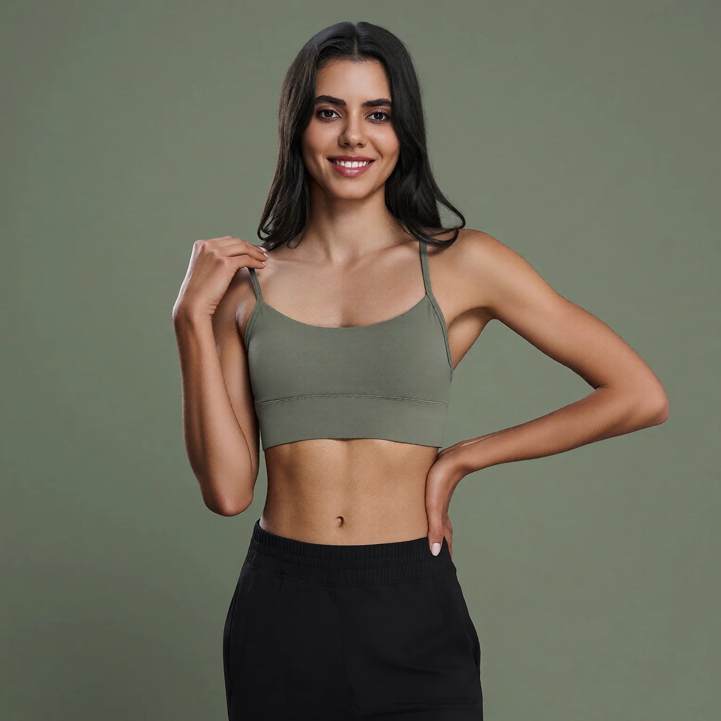 Nude Back Sports Bra - Breathable Racerback Yoga Fitness Bra