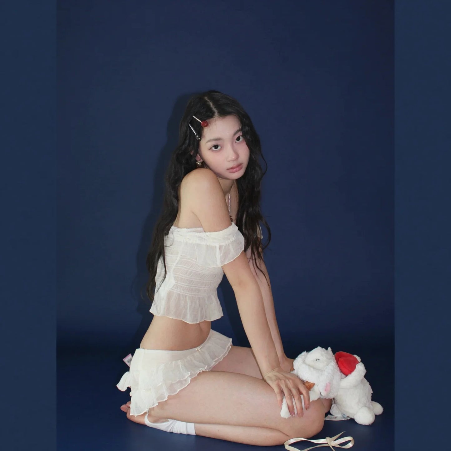 Jasmine White Tea Frill Skirt Bikini Set