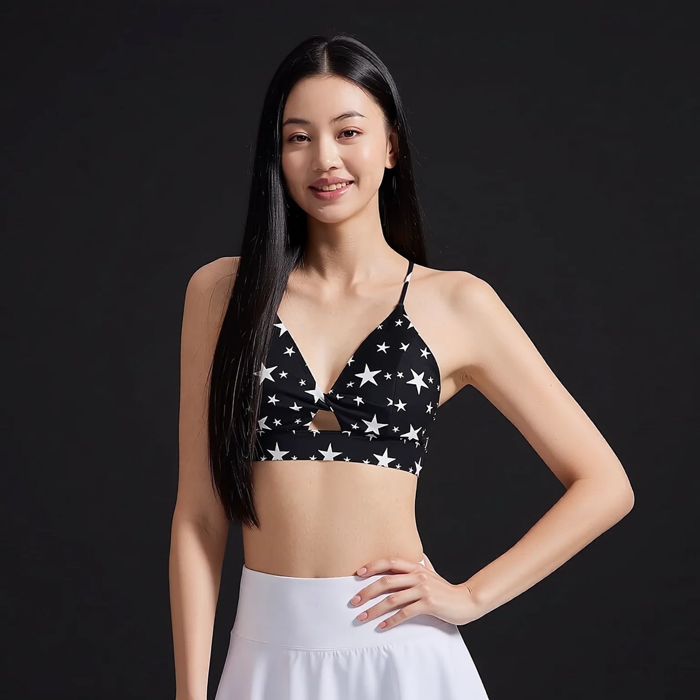 Thin Strap High Elastic Sports Bra for Yoga Fitness & Outdoor Activity