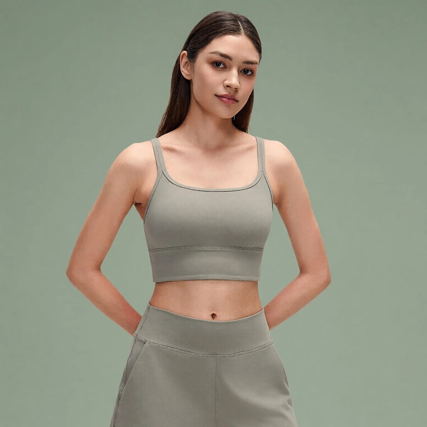 backless sports bra with crisscross straps