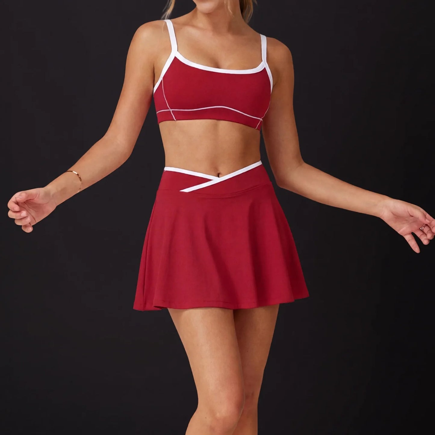 Strappy Bra & Mini Skirt Active Set - Naked Feel Yoga & Sports Wear