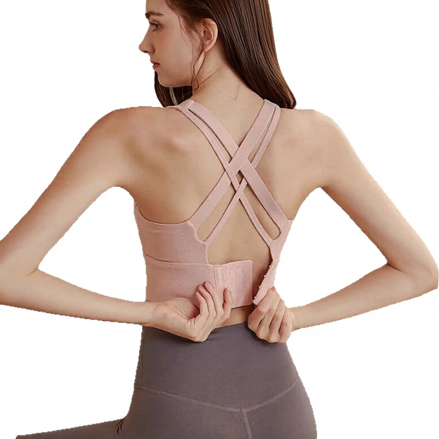 Strappy Back Sports Bra with Removable Pads