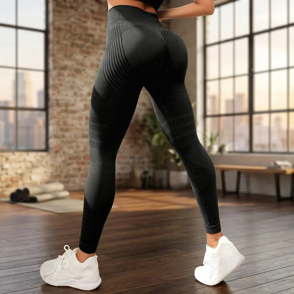 High-Waisted Textured Compression Butt-Lift Yoga Leggings